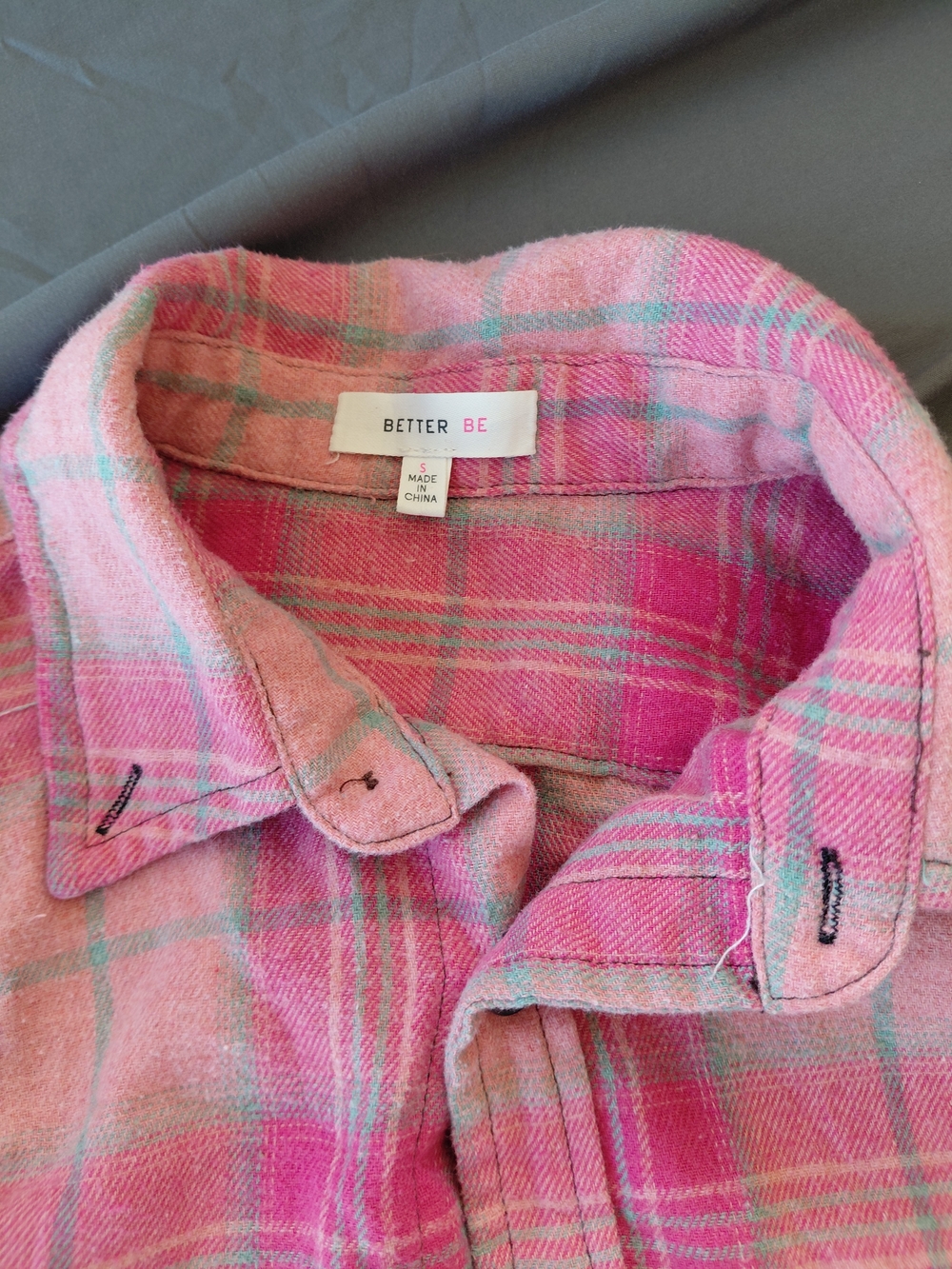 Better Be Pink Plaid Women's Cropped Shirt